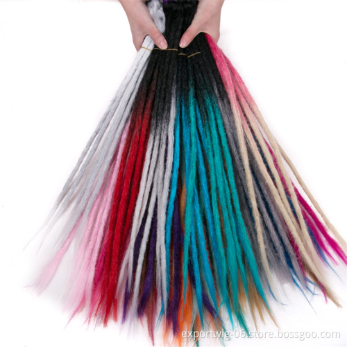 Synthetic Handmade faux Afro Dreadlocks crochet hair  Long Soft Crochet Dreads Locks Braid Styles Hair Weave Synthetic Dreadlock